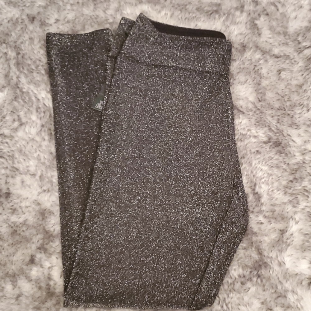 Women's Large High-Waisted Metallic Sparkly Leggings